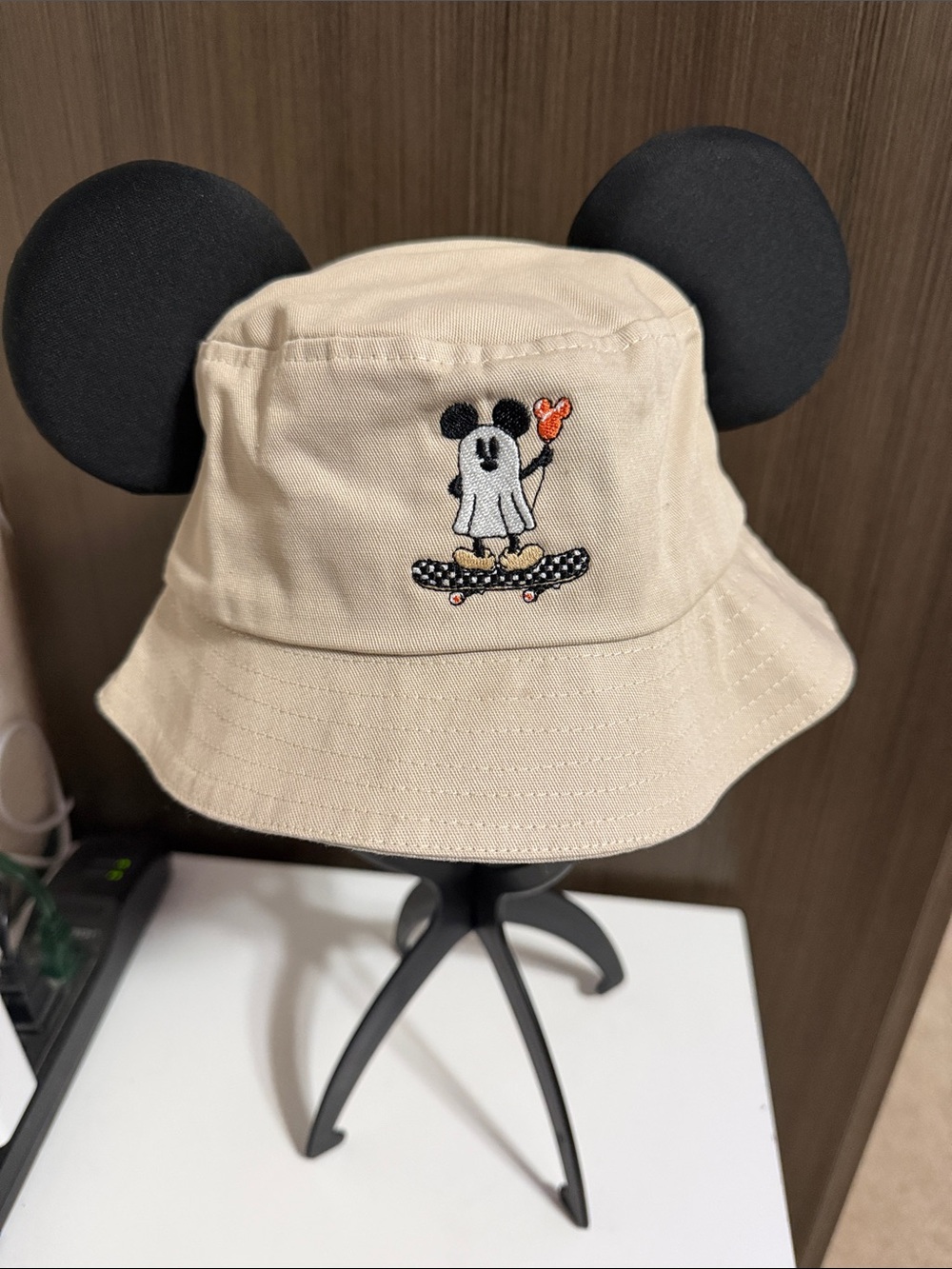 Mickey Skater Ghost Kids Bucket Hat with Mickey Ears